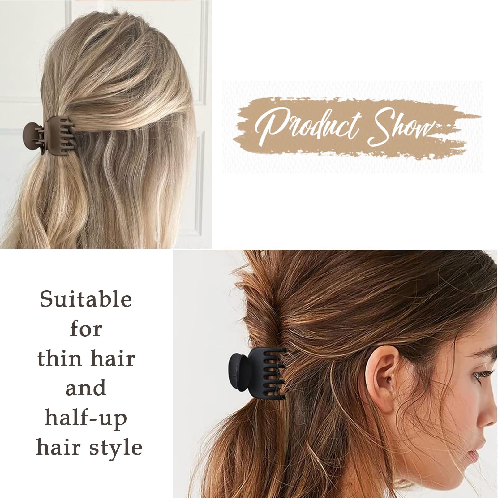 DEEKA woman commuting with clip in hair demonstrating all-day convenience