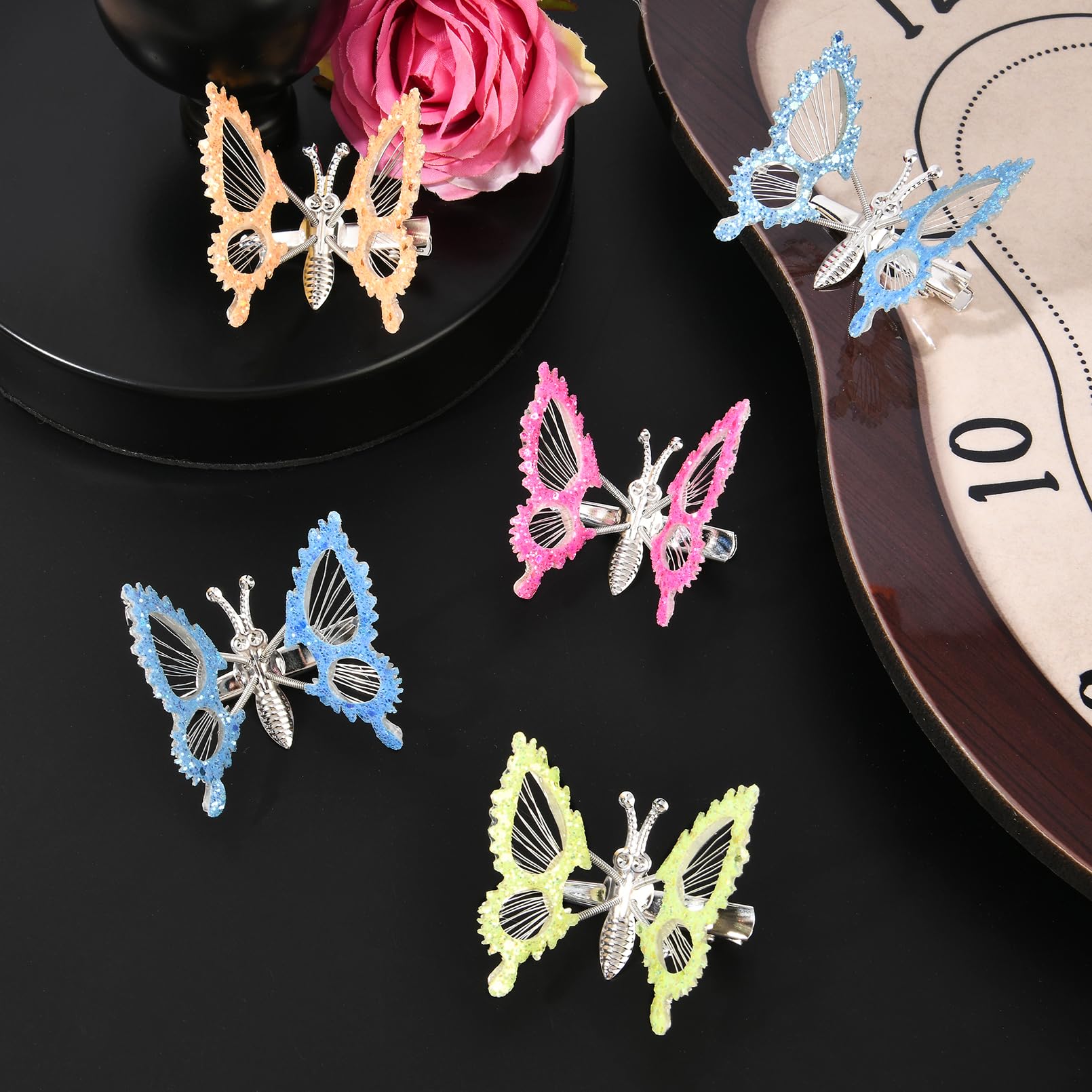 DEEKA stack of twelve multi-color butterflies showing variety and sparkle