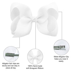 DEEKA bow worn in a ponytail demonstrating clear hold and polished look benefit