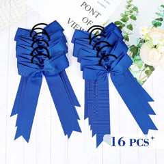 DEEKA bow worn on ponytail back view demonstrating firm hold