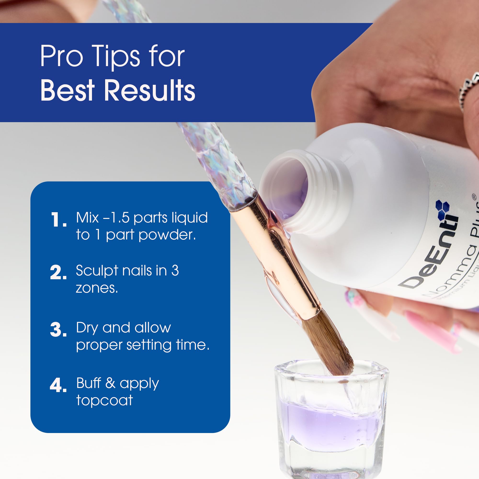 Brush forming acrylic bead using DeEnti Nomma Plus demonstrating consistent bead work benefit