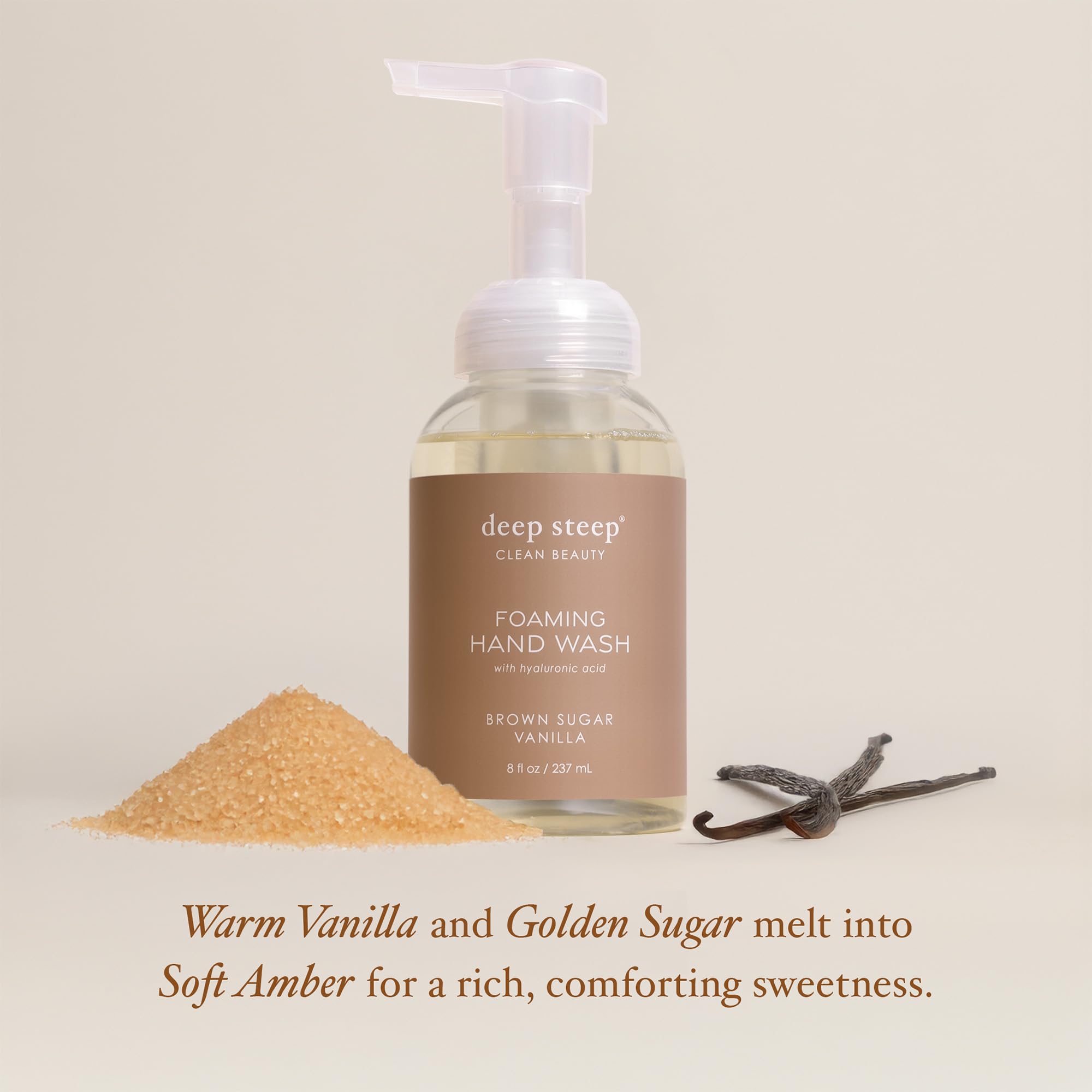 Deep Steep foam texture on hand demonstrating gentle, hydrating lather