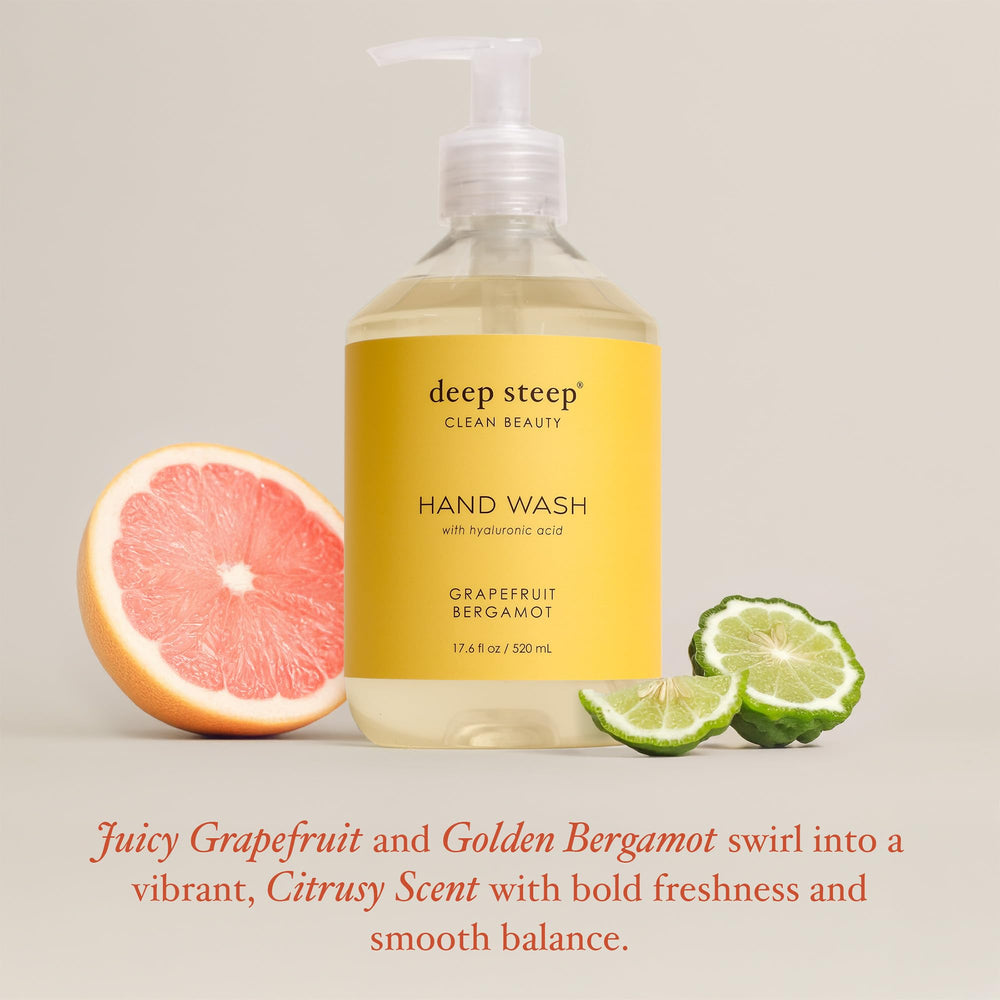 Deep Steep foam texture on hand illustrating gentle, hydrating lather