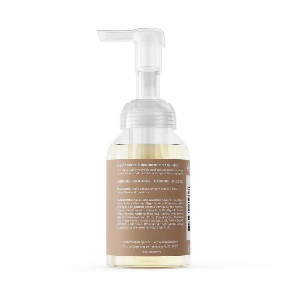Deep Steep foaming hand wash pump top detail for controlled foam dispensing