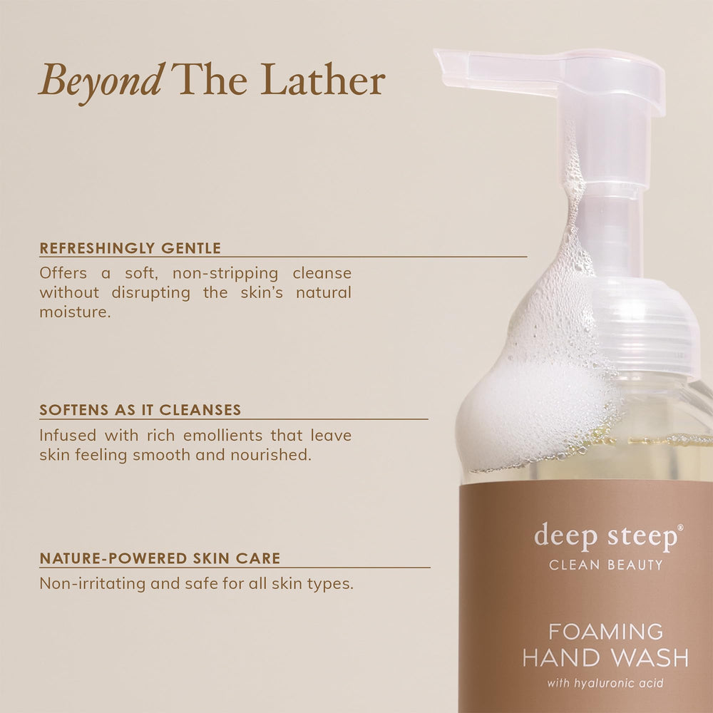 Deep Steep ingredients display with aloe, argan and shea for nourishment