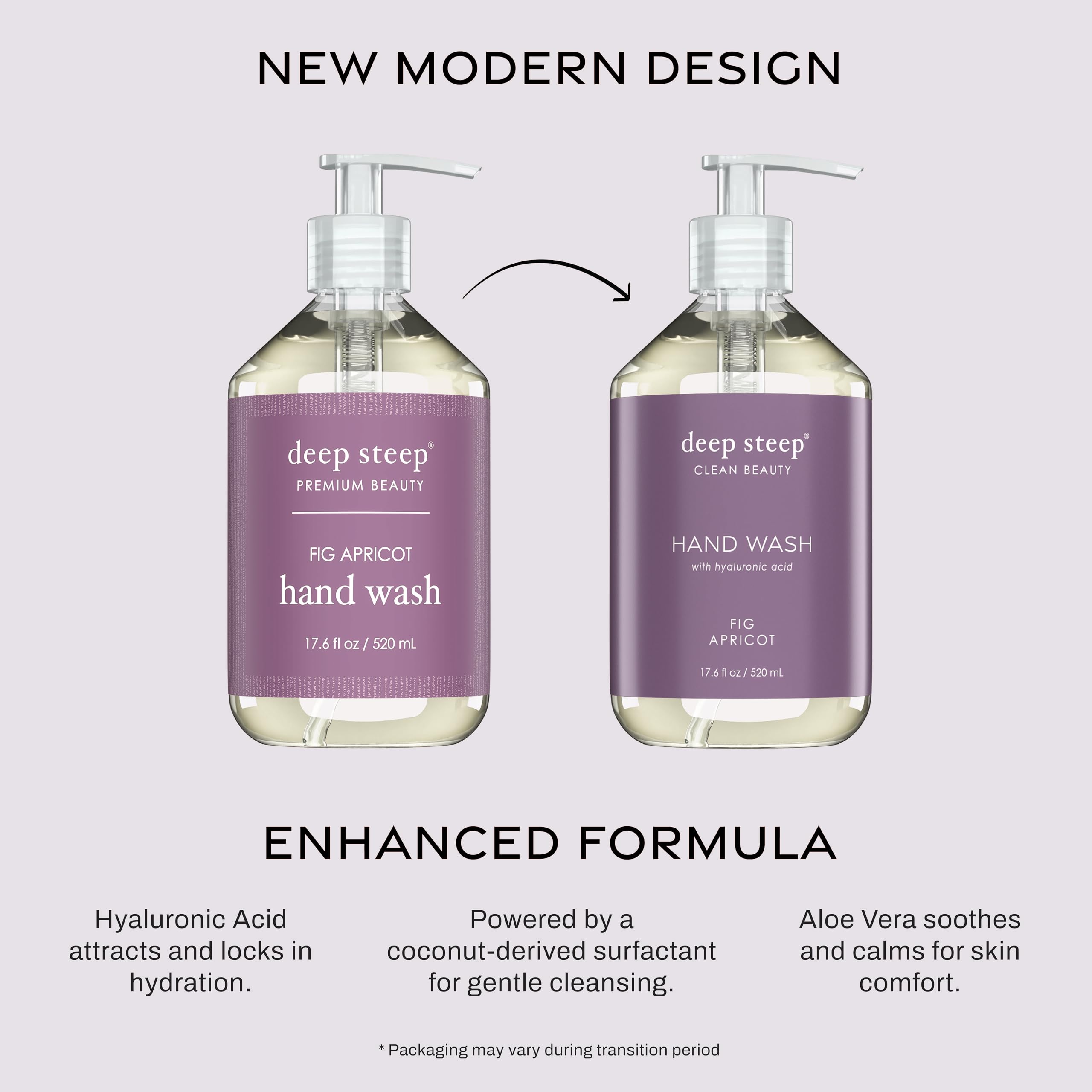 Deep Steep pump dispensing creamy texture for gentle hydration