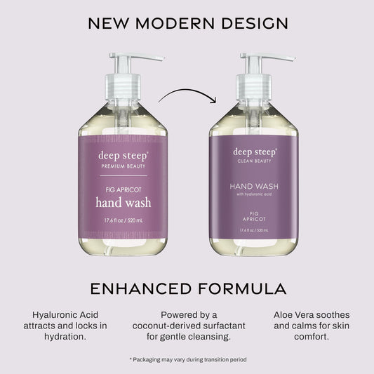 Deep Steep pump dispensing creamy texture for gentle hydration