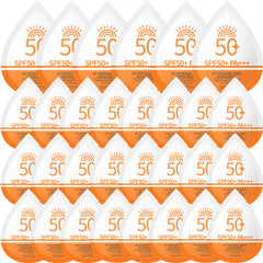 Deepmind front view of 30 sunscreen sachets showing compact pack convenience