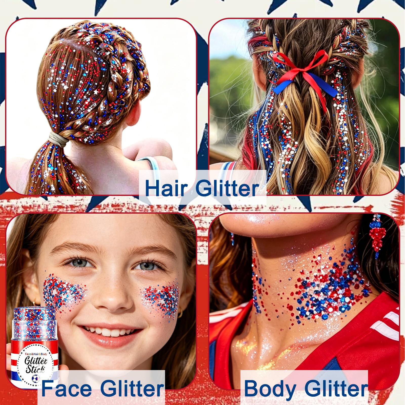 Deepmind glitter braids in hair demonstrating decorative, long-lasting celebration style