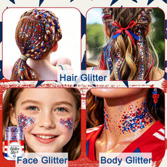 Deepmind glitter braids in hair demonstrating decorative, long-lasting celebration style
