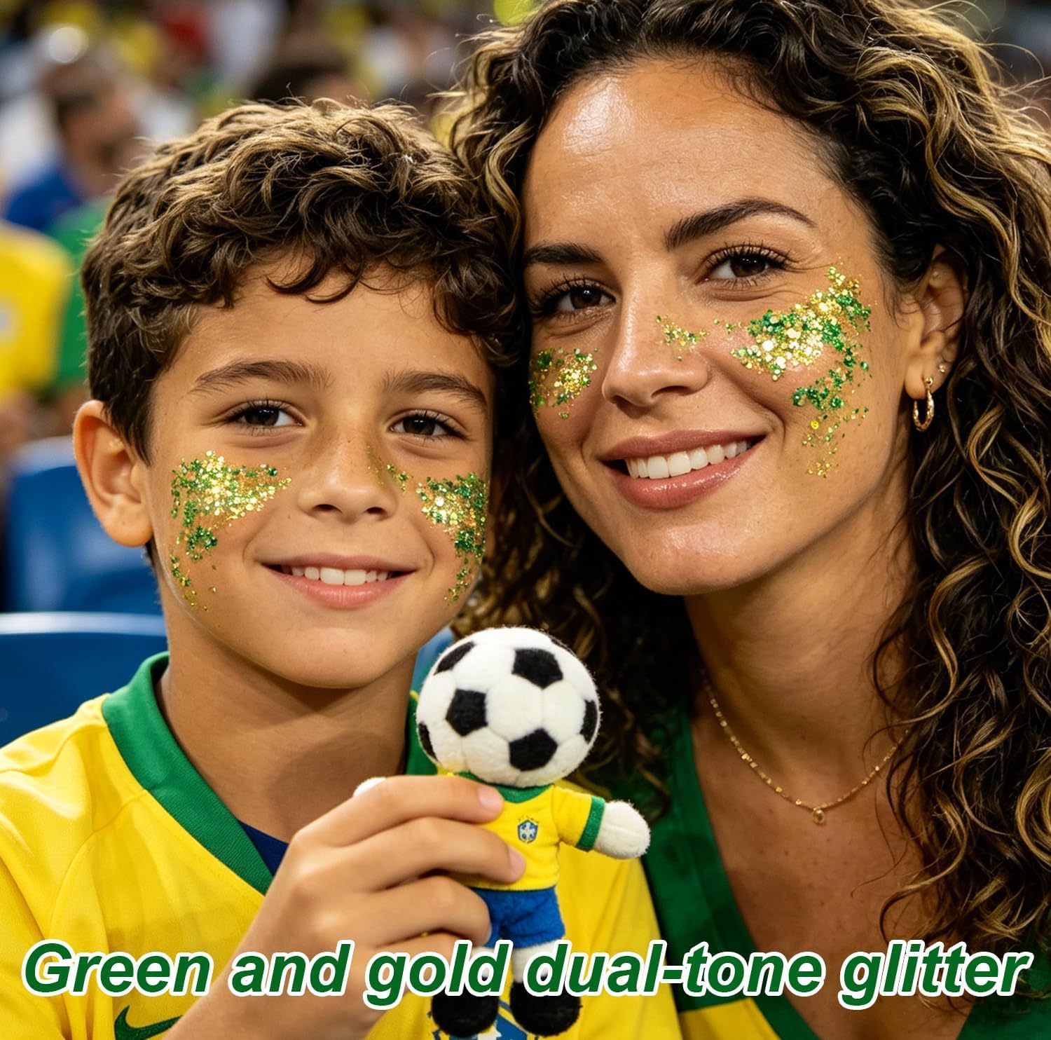 DEERELF close-up glitter texture showing reflective particles for photo-ready shine