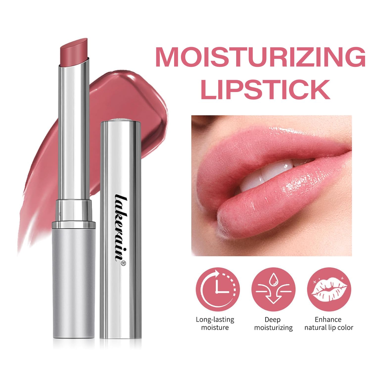DEERELF before and after lips showing moisturized tint effect