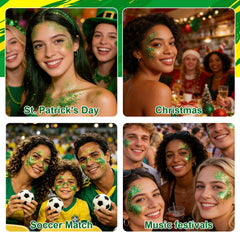 DEERELF in-use cheek stripe on fan offering bold Brazil spirit and long-lasting color