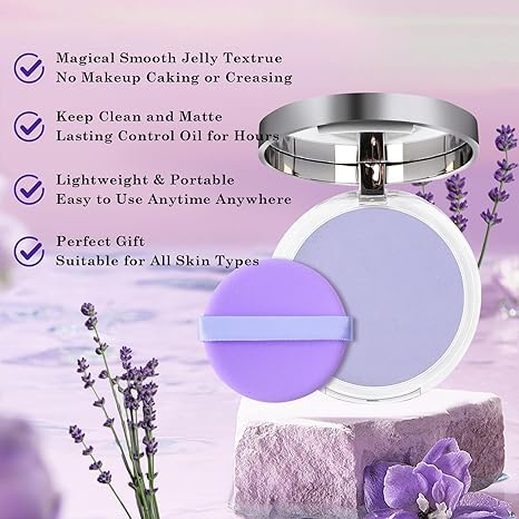 DEERELF open compact revealing jelly-like pressed powder texture for smooth application