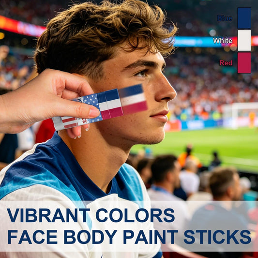 DEERELF three red white blue paint sticks ready for quick game-day application