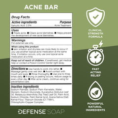 Defense Soap back label detail showing ingredients and usage directions