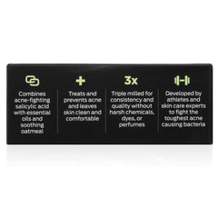 Defense Soap oatmeal tea tree eucalyptus blend emphasizing soothing action