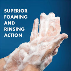 Defense Soap pump dispensing foam, demonstrating easy one-handed use