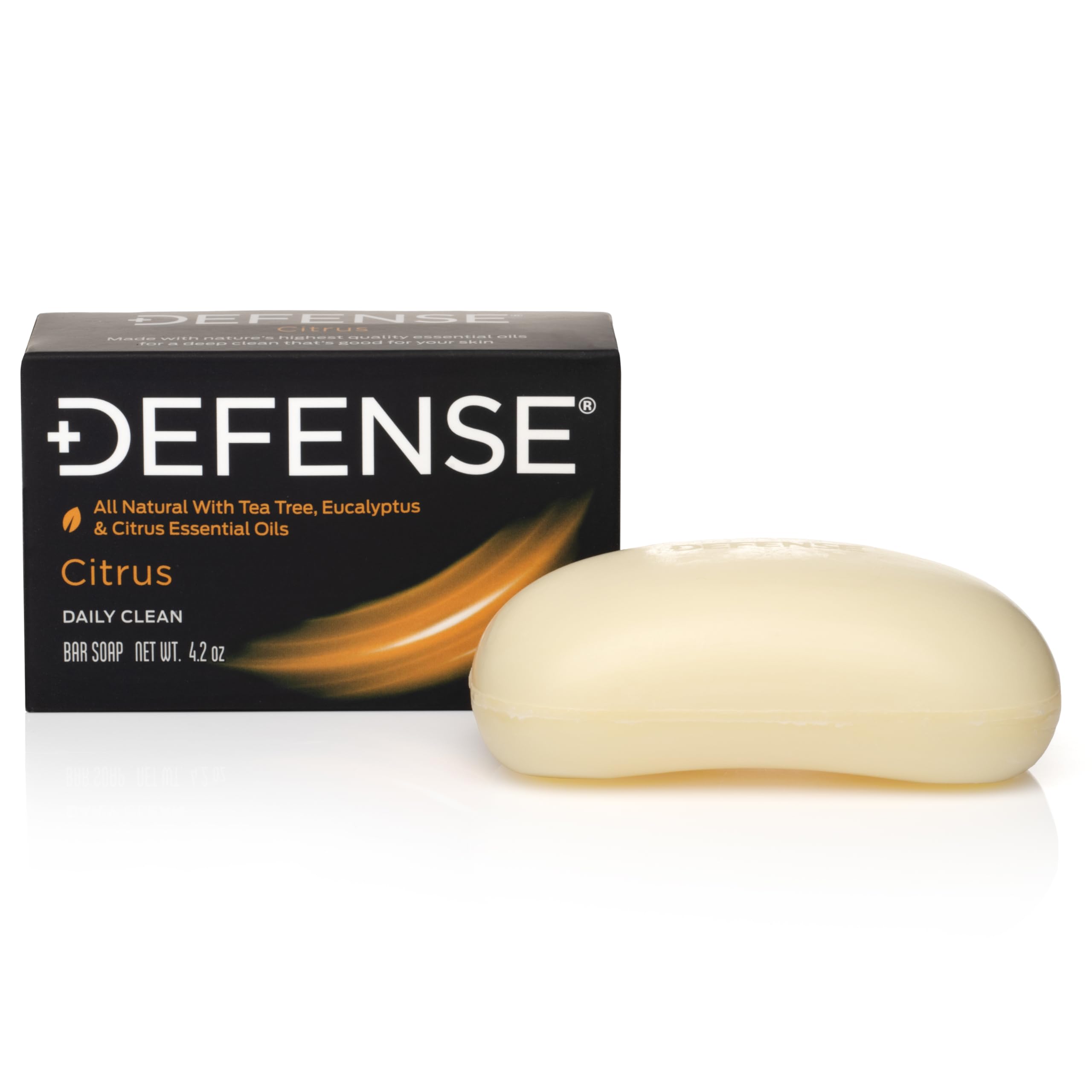 Defense Soap citrus bar front packaging showing natural scent and benefits