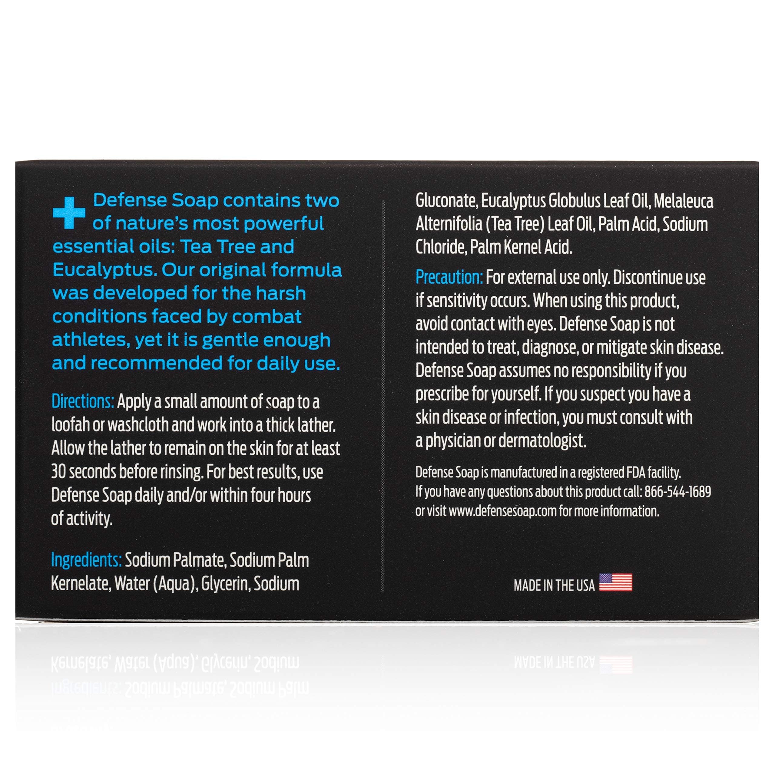 Defense Soap five-pack stacked to communicate long-lasting supply