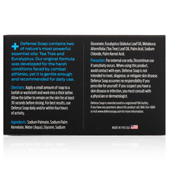 Defense Soap five-pack stacked to communicate long-lasting supply