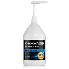 Defense Soap gallon front label showing product name and size for easy identification