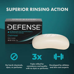 Defense Soap ingredients tea tree and eucalyptus emphasizing natural cleanse