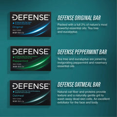 Defense Soap on draining soap dish displaying fast drying and longevity