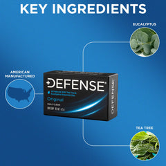 Defense Soap single bar close-up highlighting smooth triple-milled finish