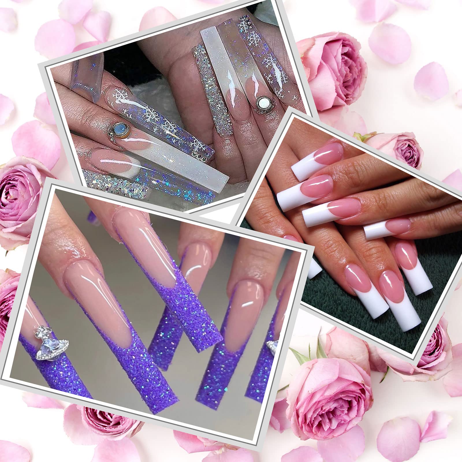 Defuber finished nail art on hands, polished salon-quality result