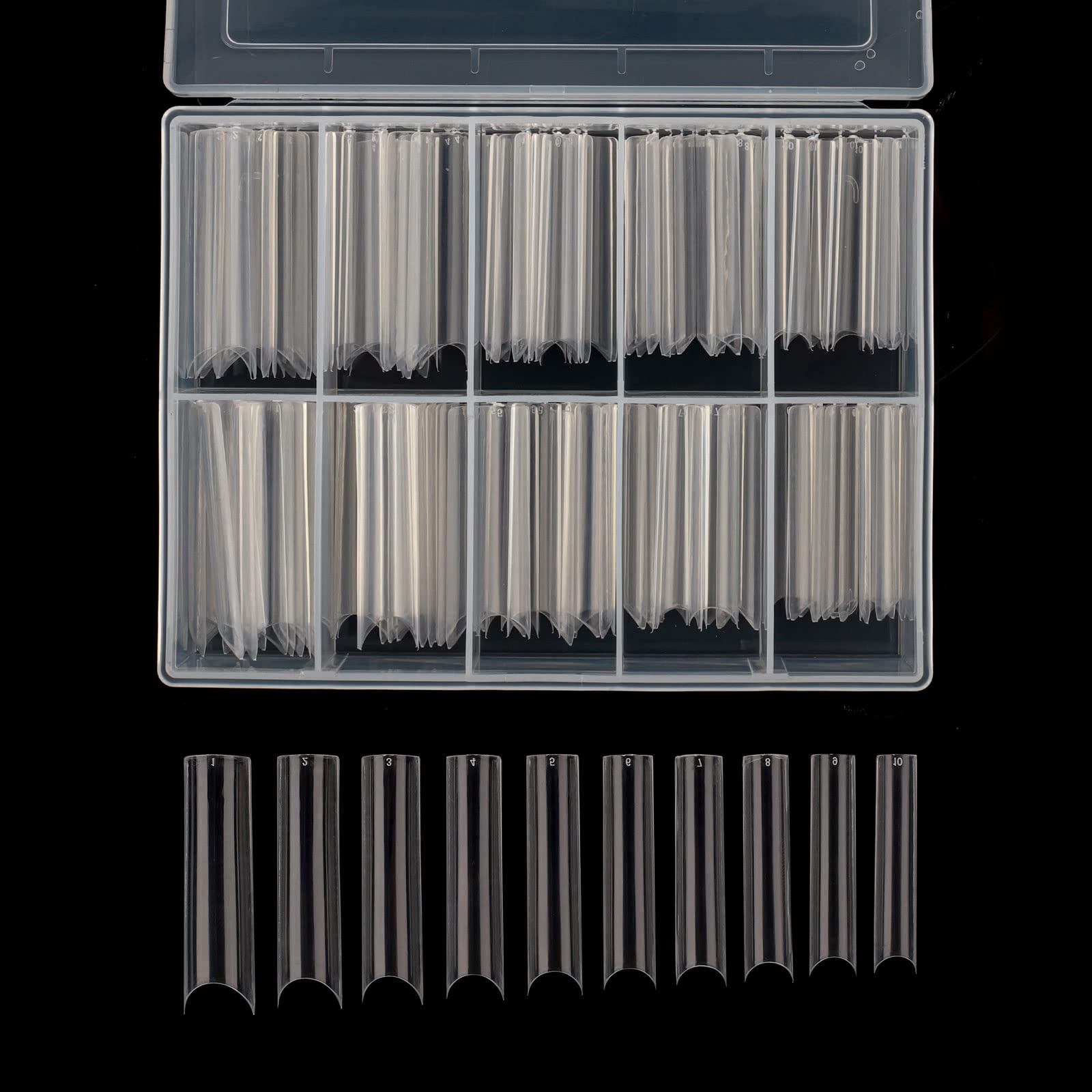 Defuber front packaging showing 200 clear tips and case, fast access