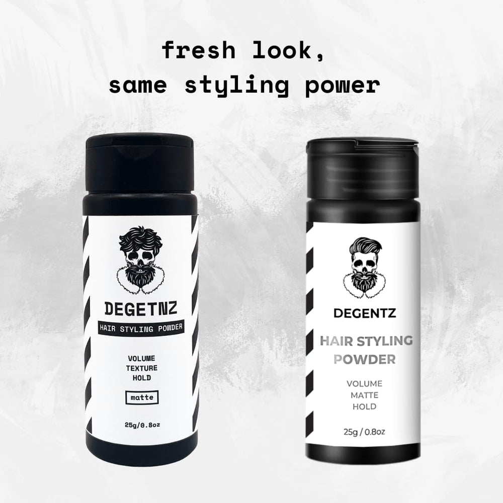 DEGENTZ applied at roots by fingertips to create instant lift and texture