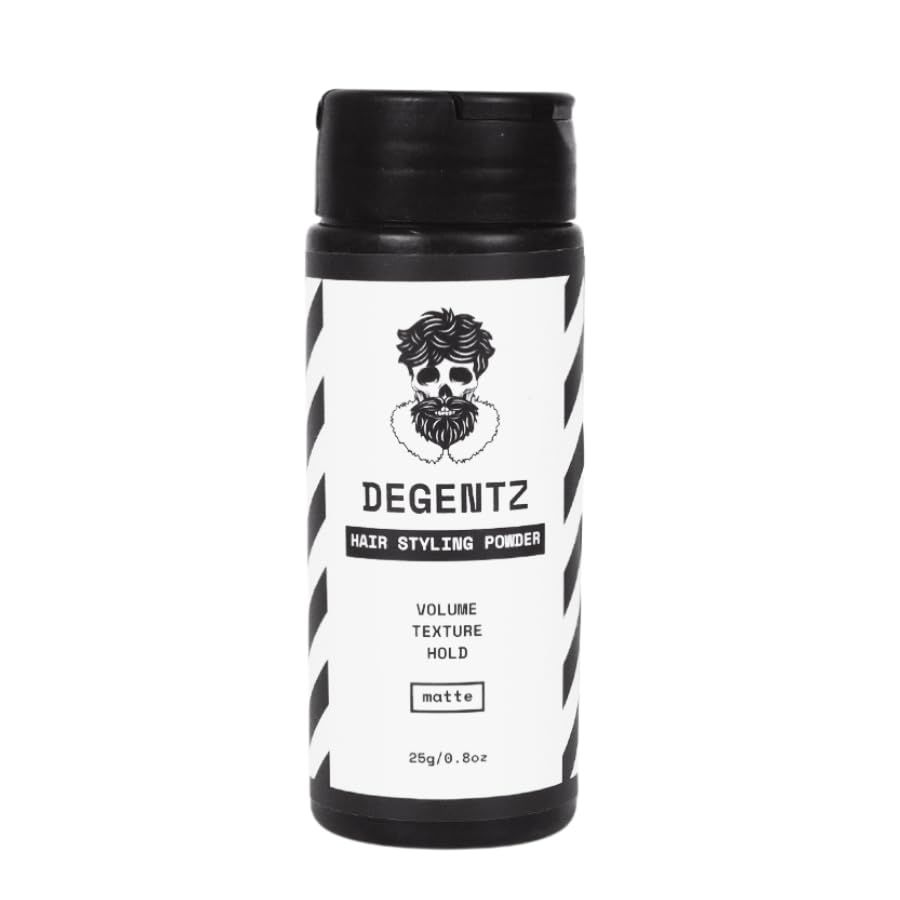 DEGENTZ powder close-up texture demonstrating lightweight, matte finish