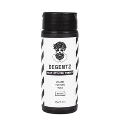 DEGENTZ powder close-up texture demonstrating lightweight, matte finish