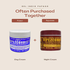 Del Indio Papago jar on bathroom shelf in lifestyle scene suggesting nightly routine ease