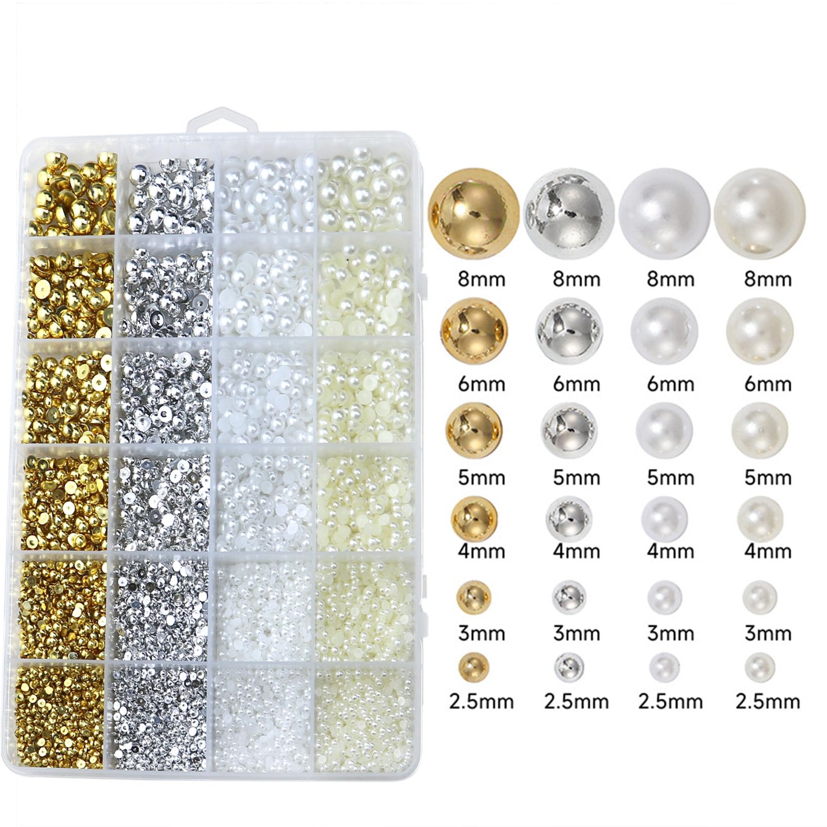 Delgoash close-up of tiny 2.5mm pearls showing fine detail for nail art and delicate accents