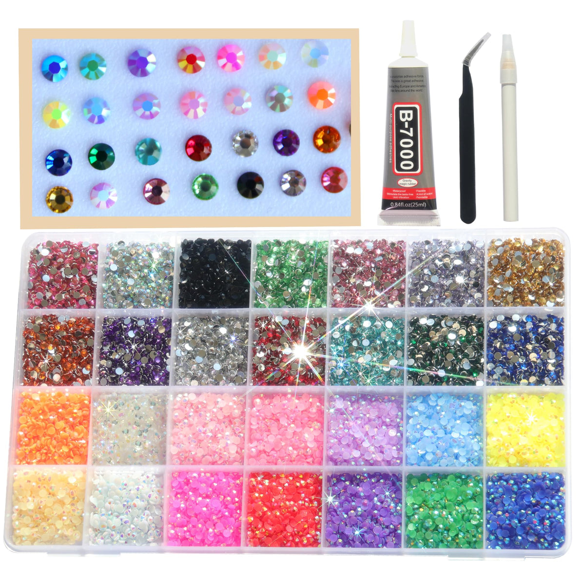 Delgoash front packaging showing 28-color compartments and contents benefit quick selection