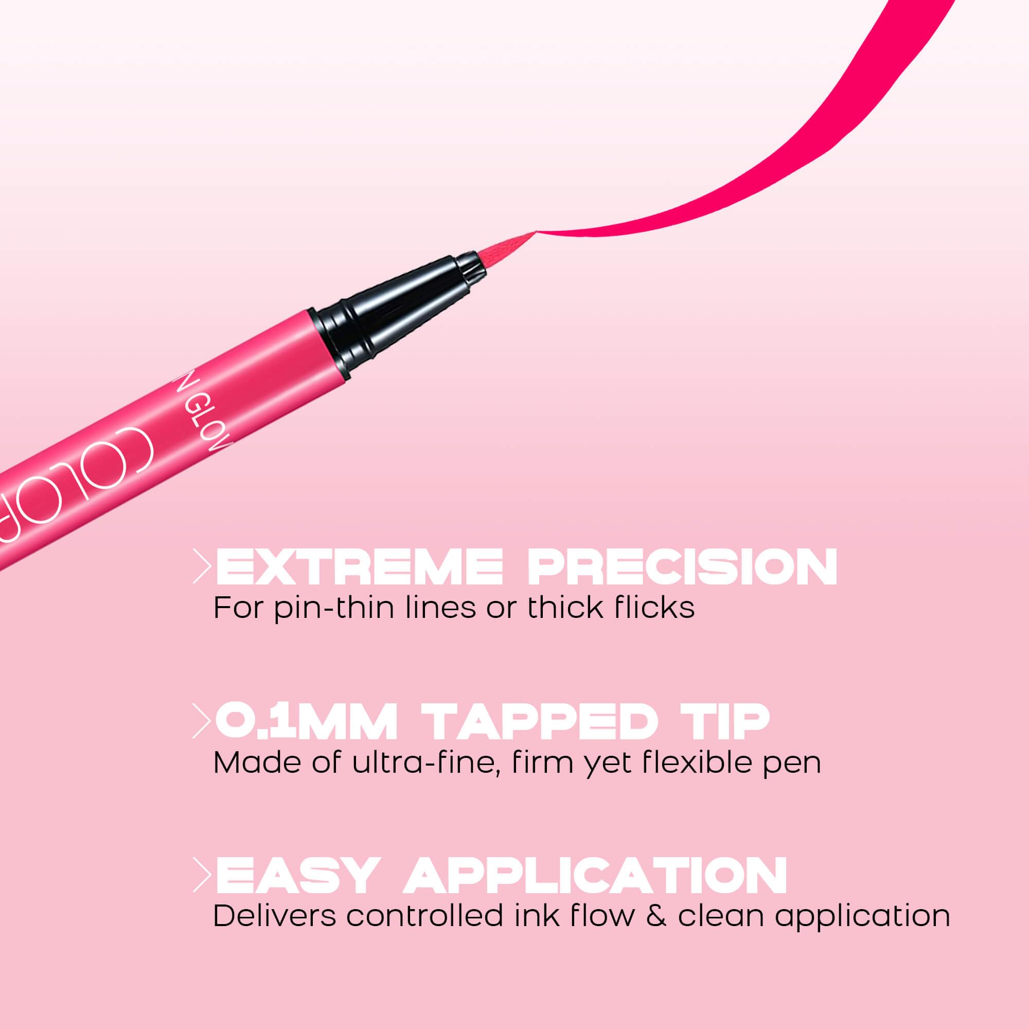 DELISOUL eyeliner with water droplets proving waterproof wear