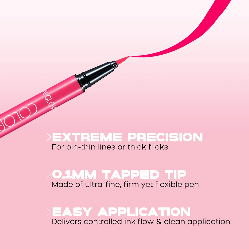 DELISOUL eyeliner with water droplets proving waterproof wear