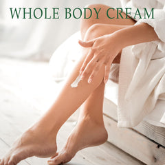 Applying DELÚVIA to heels and feet for soothing repair