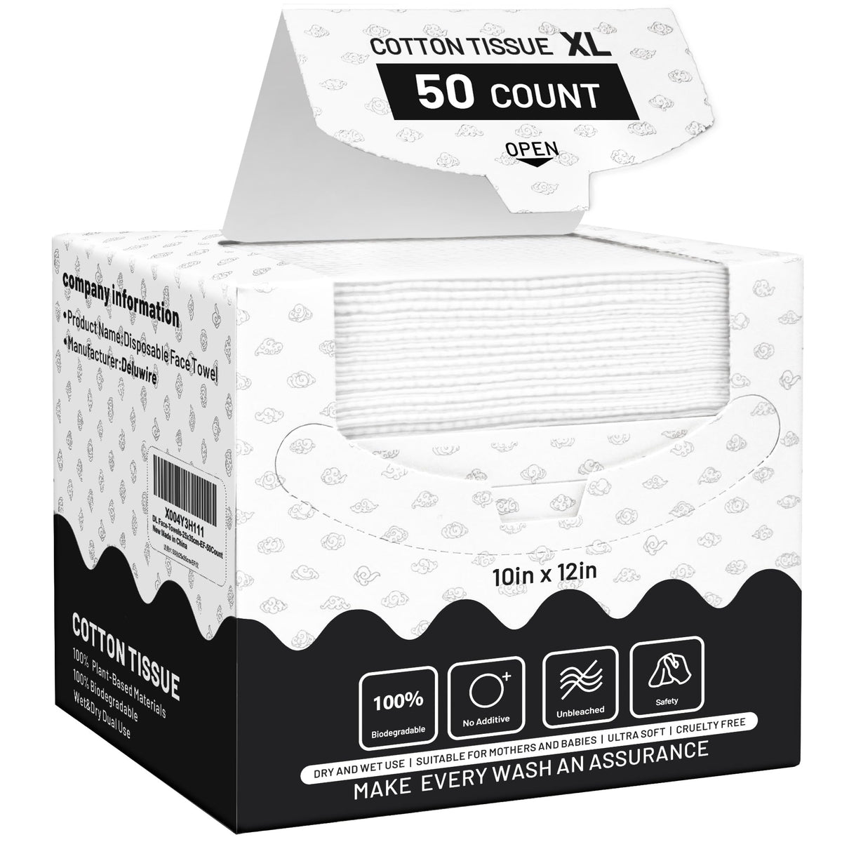 Deluwire front packaging showing XL 50-count benefits and size