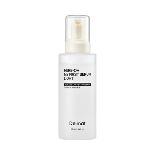 De:maf bottle front view showing clean serum packaging and calm benefit