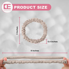 DEMAZALO view of elastic core inside scrunchie, durable hold without tightness