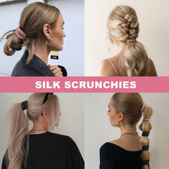 DEMAZALO woman tying hair with scrunchie showing comfy wear and polished everyday look benefit
