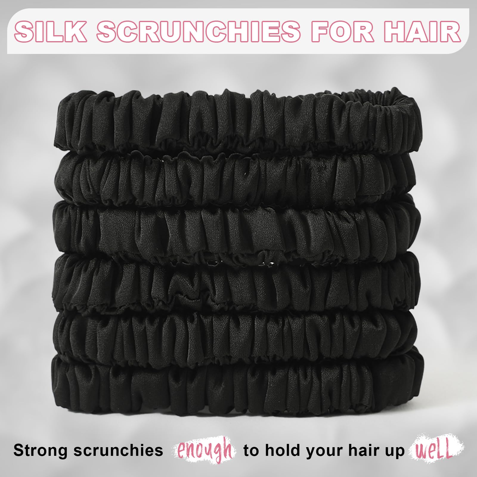 DEMAZALO scrunchie holding a ponytail securely without creasing hair for gentler styling