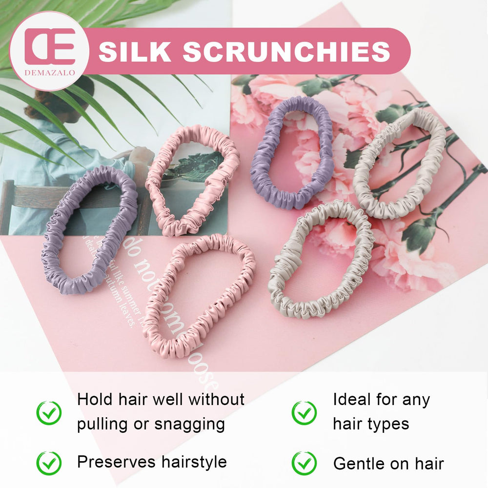 DEMAZALO scrunchie beside a coin to show compact size and travel-friendly benefit