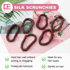 DEMAZALO scrunchie next to a coin for scale showing thin profile and travel-friendly benefit
