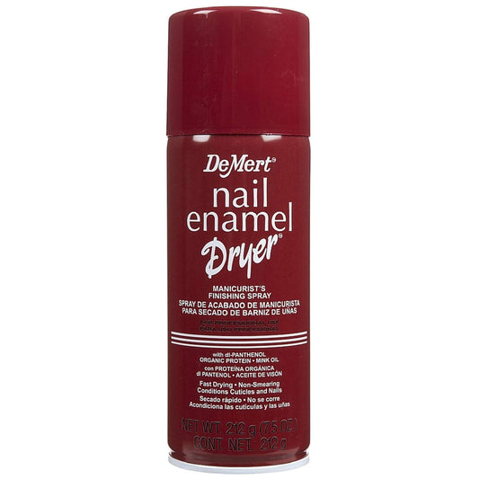 Demert front can packaging showing spray, speeds drying and conditions nails