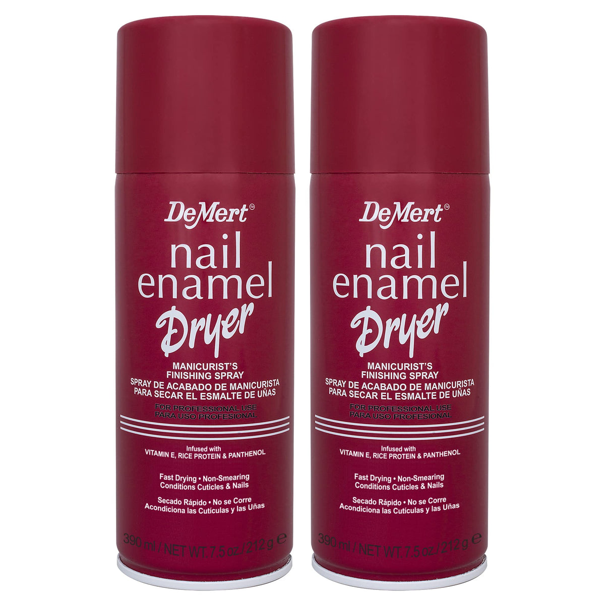 Demert front packaging showing two 7.5 fl oz cans and fast-dry benefit