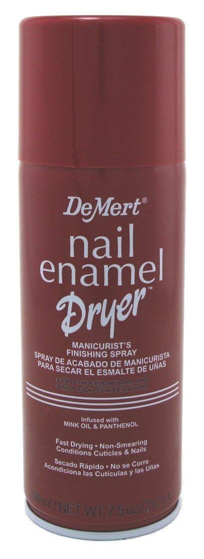 Demert front packaging showing spray can and fast-dry benefit